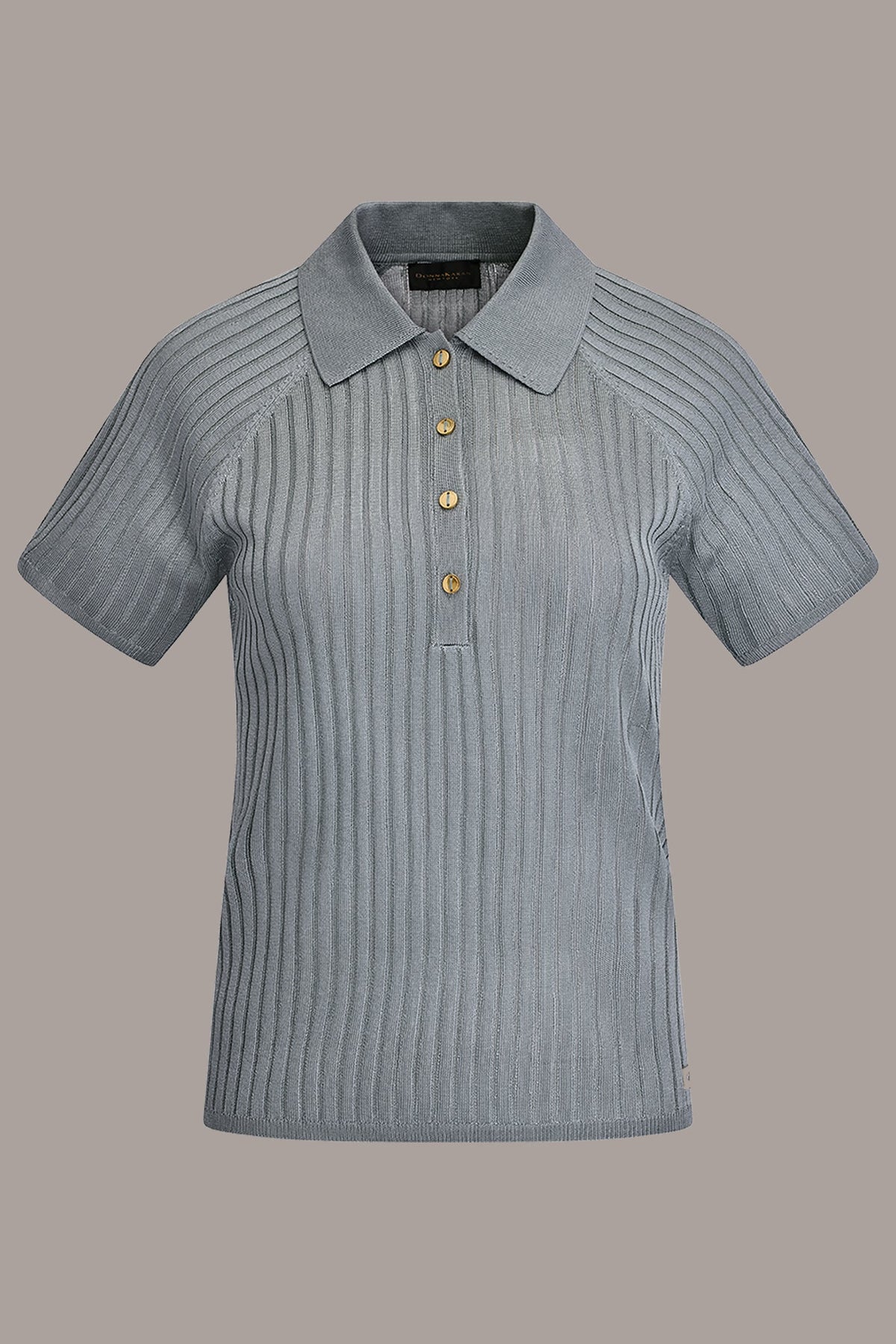RIB-KNIT POLO SWEATER