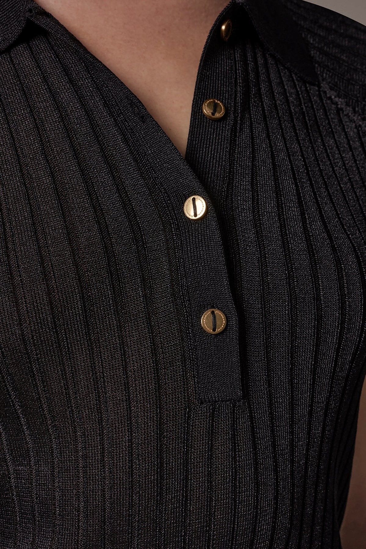 RIB-KNIT POLO SWEATER