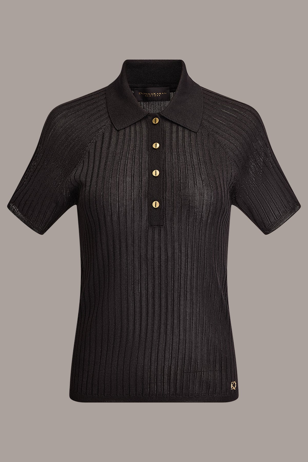 RIB-KNIT POLO SWEATER