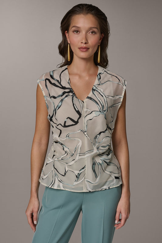 FLORAL BURNOUT TOP