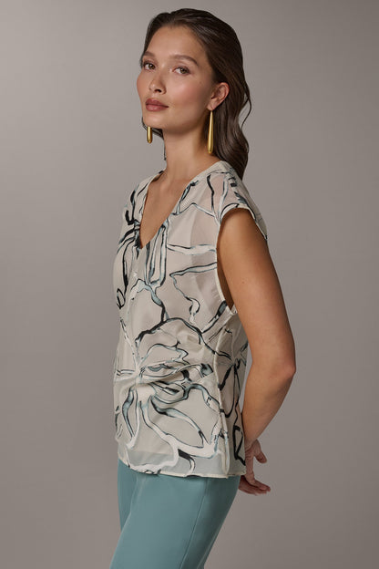 FLORAL BURNOUT TOP