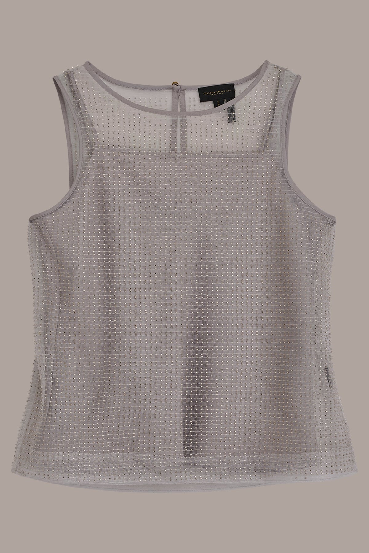 LAYERED BEADED SLEEVELESS BLOUSE