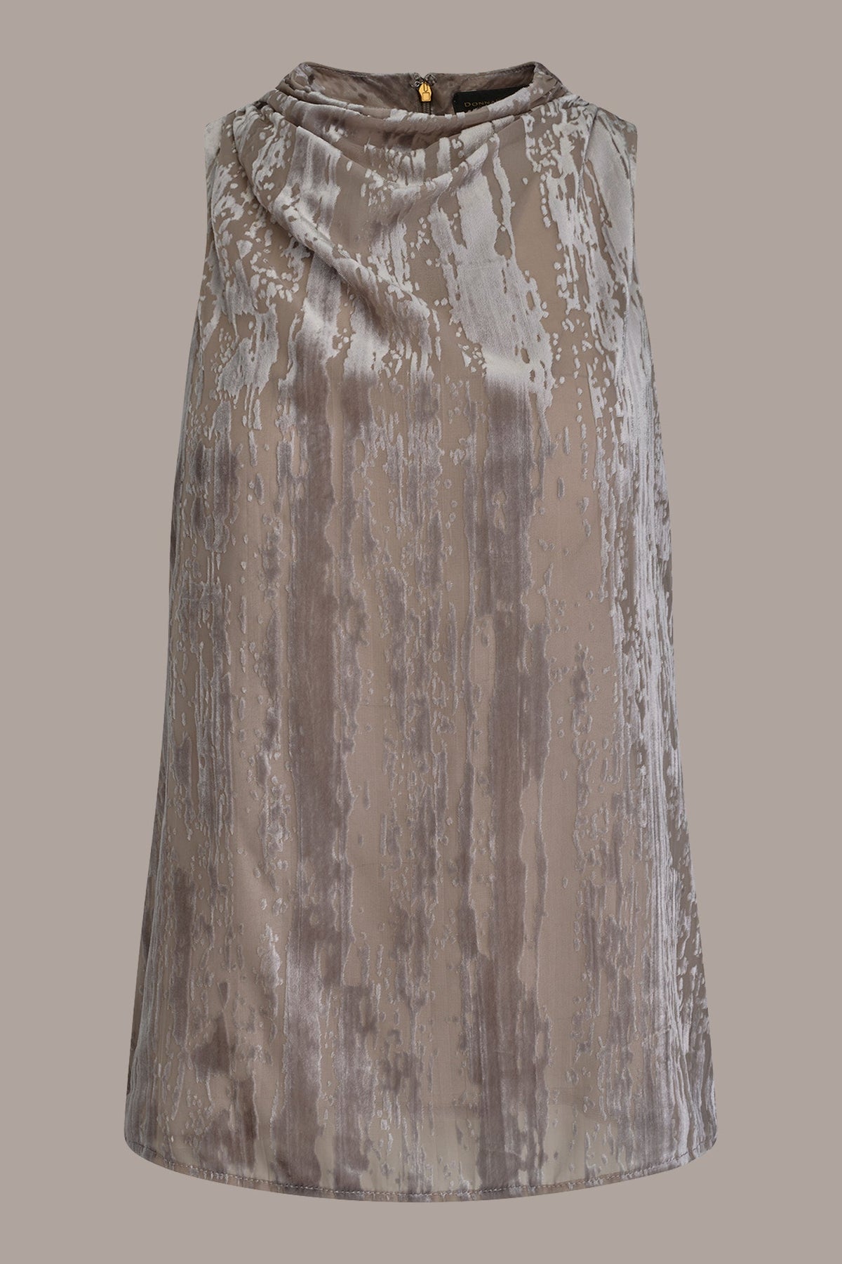 SLEEVELESS HIGH-NECK BURNOUT BLOUSE