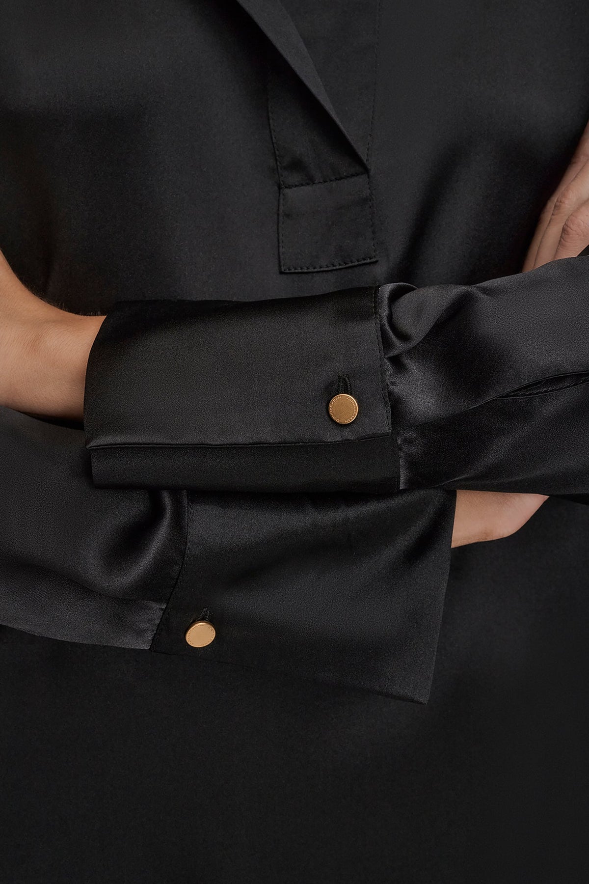 STRETCH SILK-SATIN SHIRT