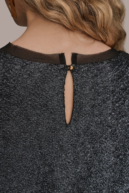 CHIFFON-TRIMMED BLOUSE