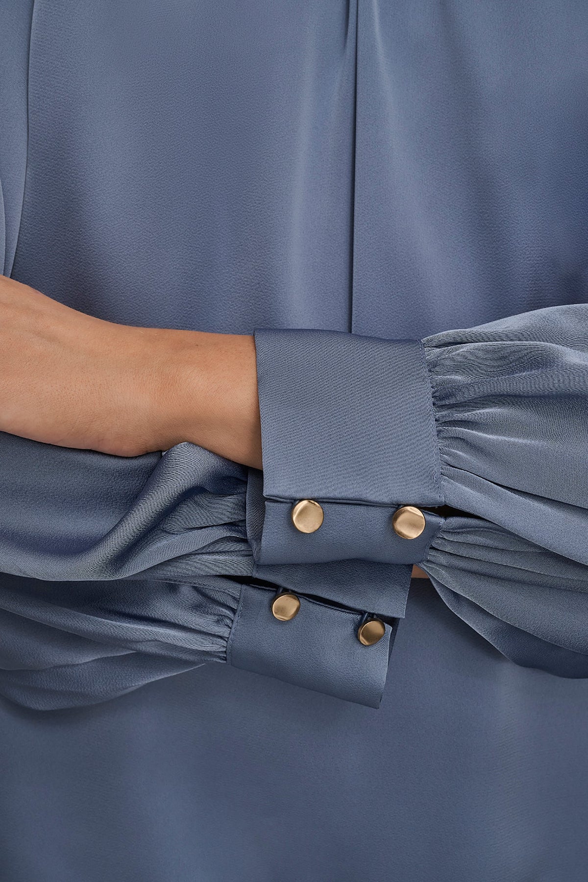 BUTTON-NECK BLOUSE