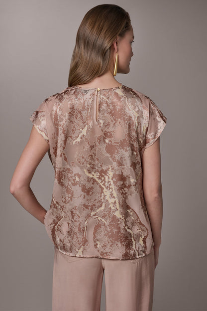 METALLIC BURNOUT BLOUSE