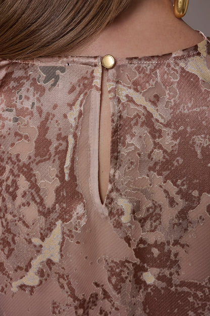 METALLIC BURNOUT BLOUSE