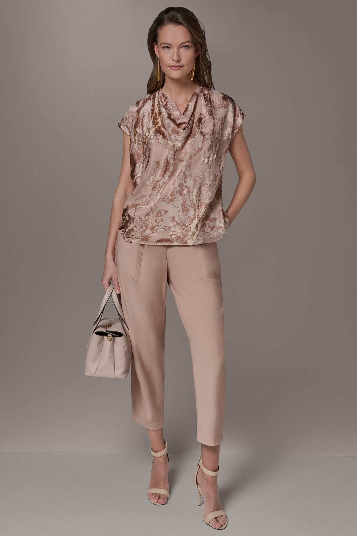 METALLIC BURNOUT BLOUSE