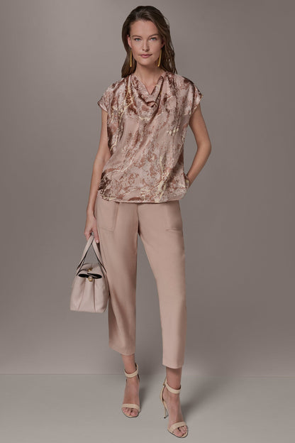METALLIC BURNOUT BLOUSE