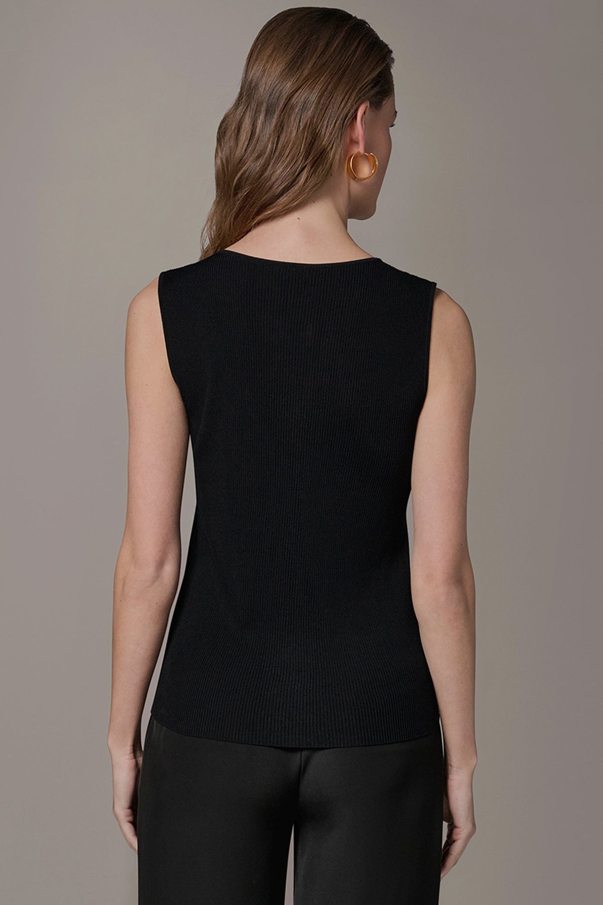 KEYHOLE RIBBED SWEATER TANK