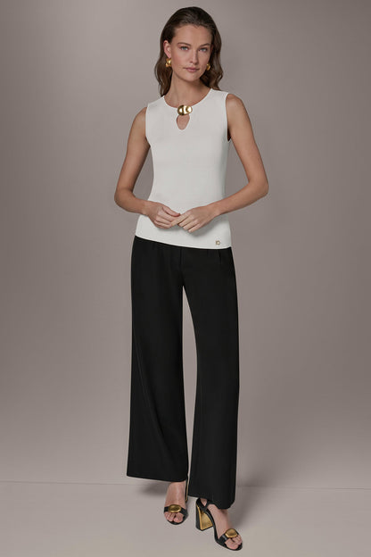 KEYHOLE RIBBED SWEATER TANK