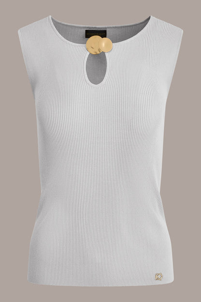 KEYHOLE RIBBED SWEATER TANK