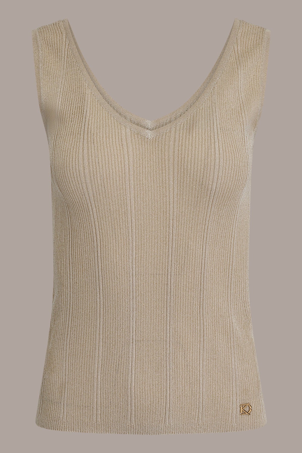 METALLIC RIBBED SWEATER TANK