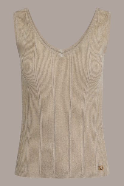 METALLIC RIBBED SWEATER TANK