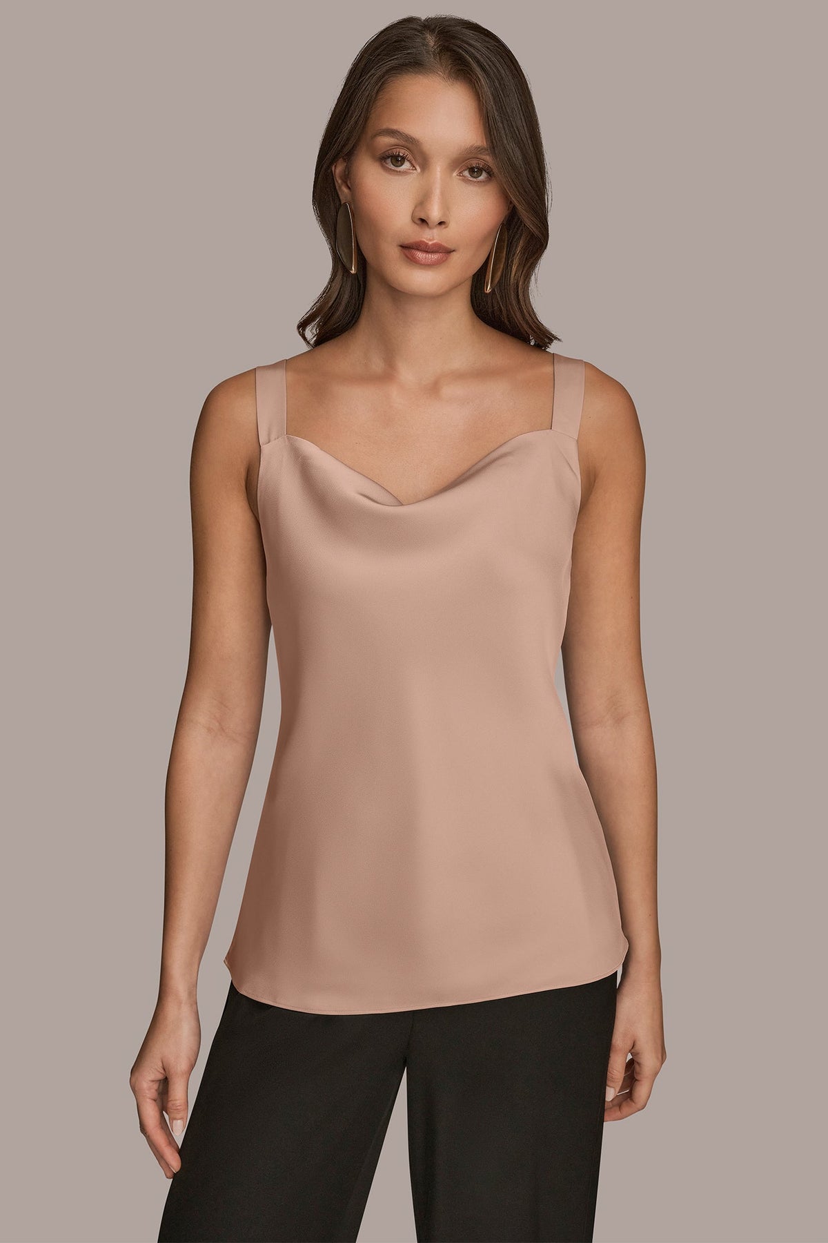 SATIN COWL-NECK CAMISOLE