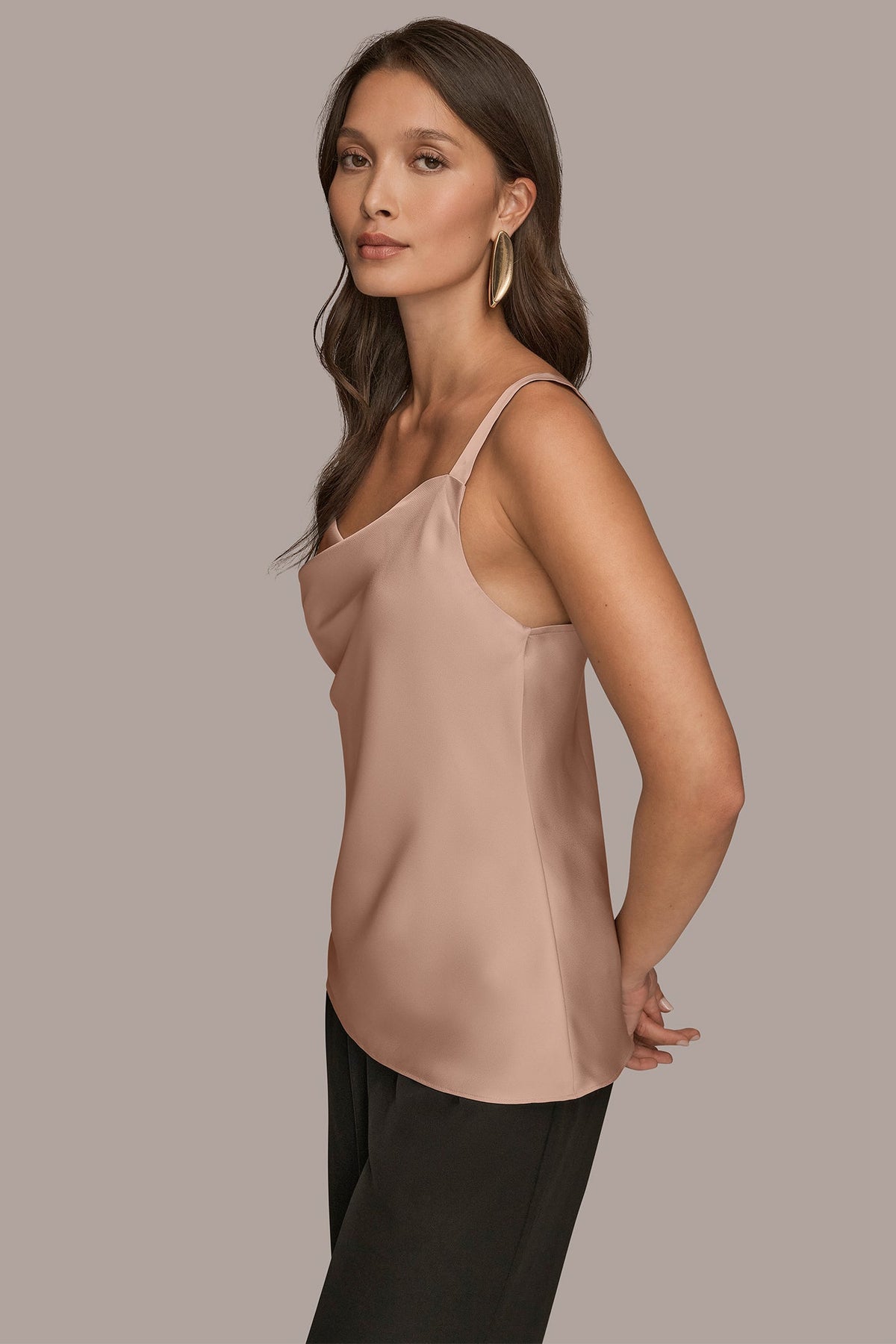 SATIN COWL-NECK CAMISOLE