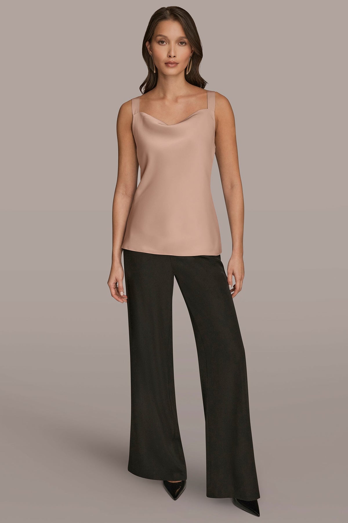 SATIN COWL-NECK CAMISOLE