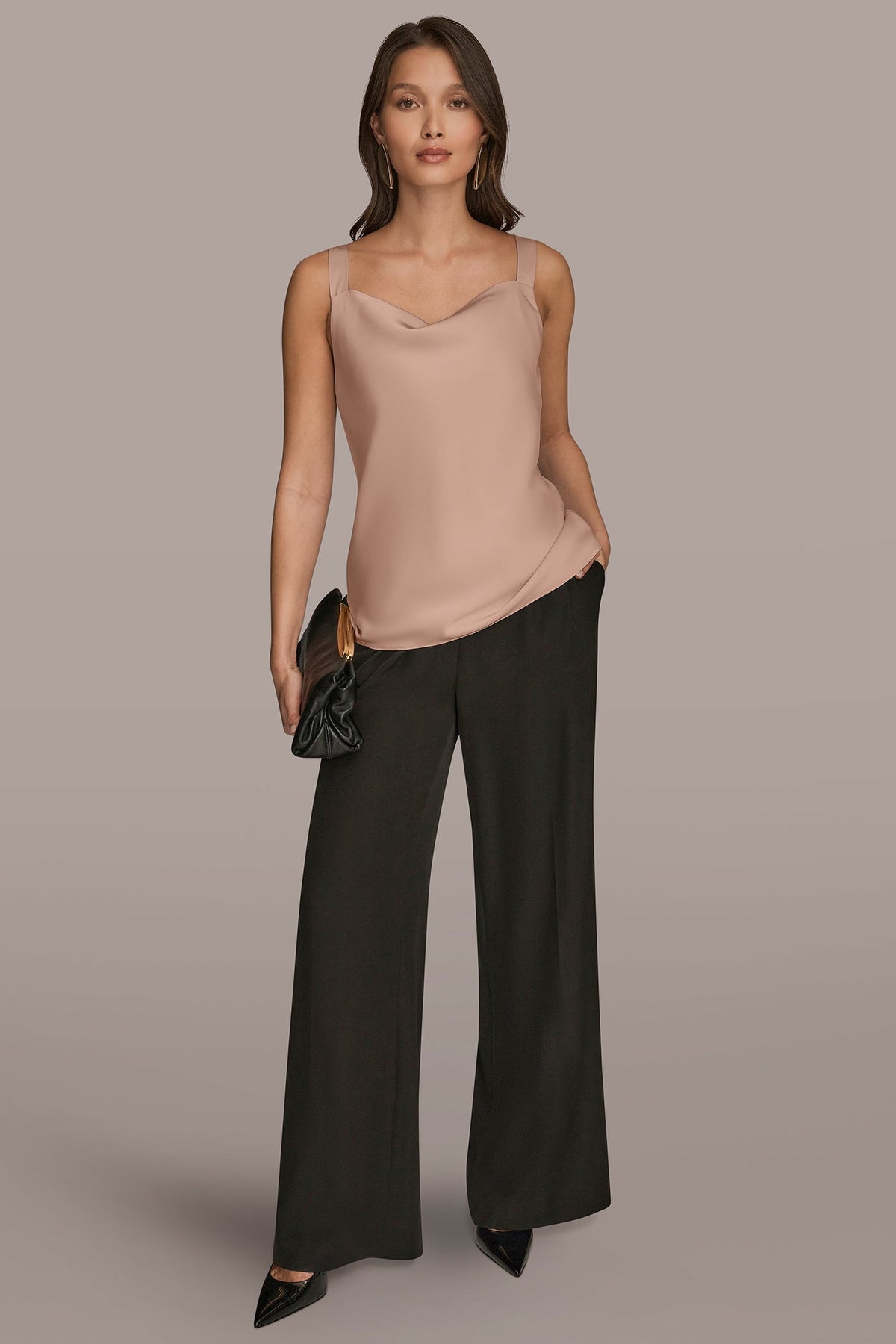 SATIN COWL-NECK CAMISOLE
