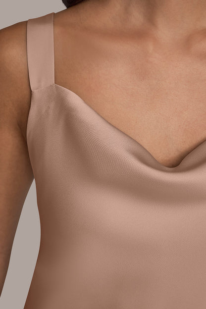 SATIN COWL-NECK CAMISOLE