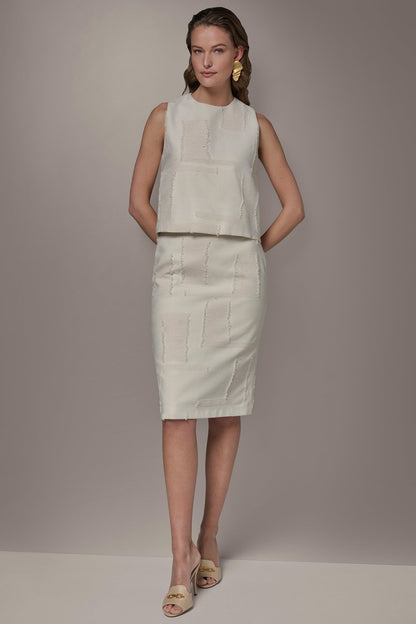 JACQUARD CROPPED BLOUSE