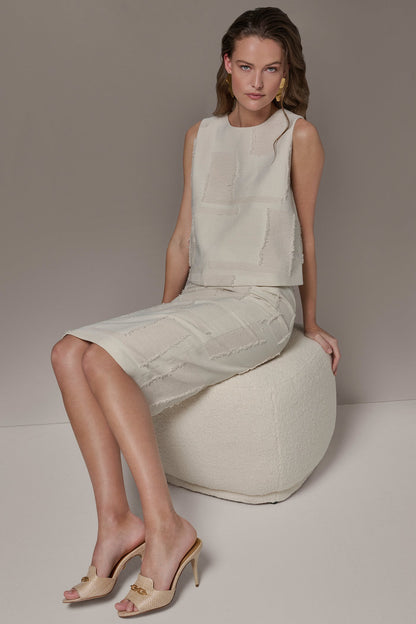 JACQUARD CROPPED BLOUSE