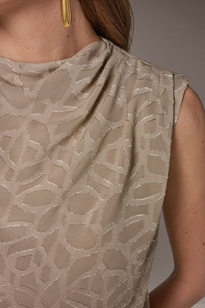JACQUARD HIGH MOCK NECK BLOUSE