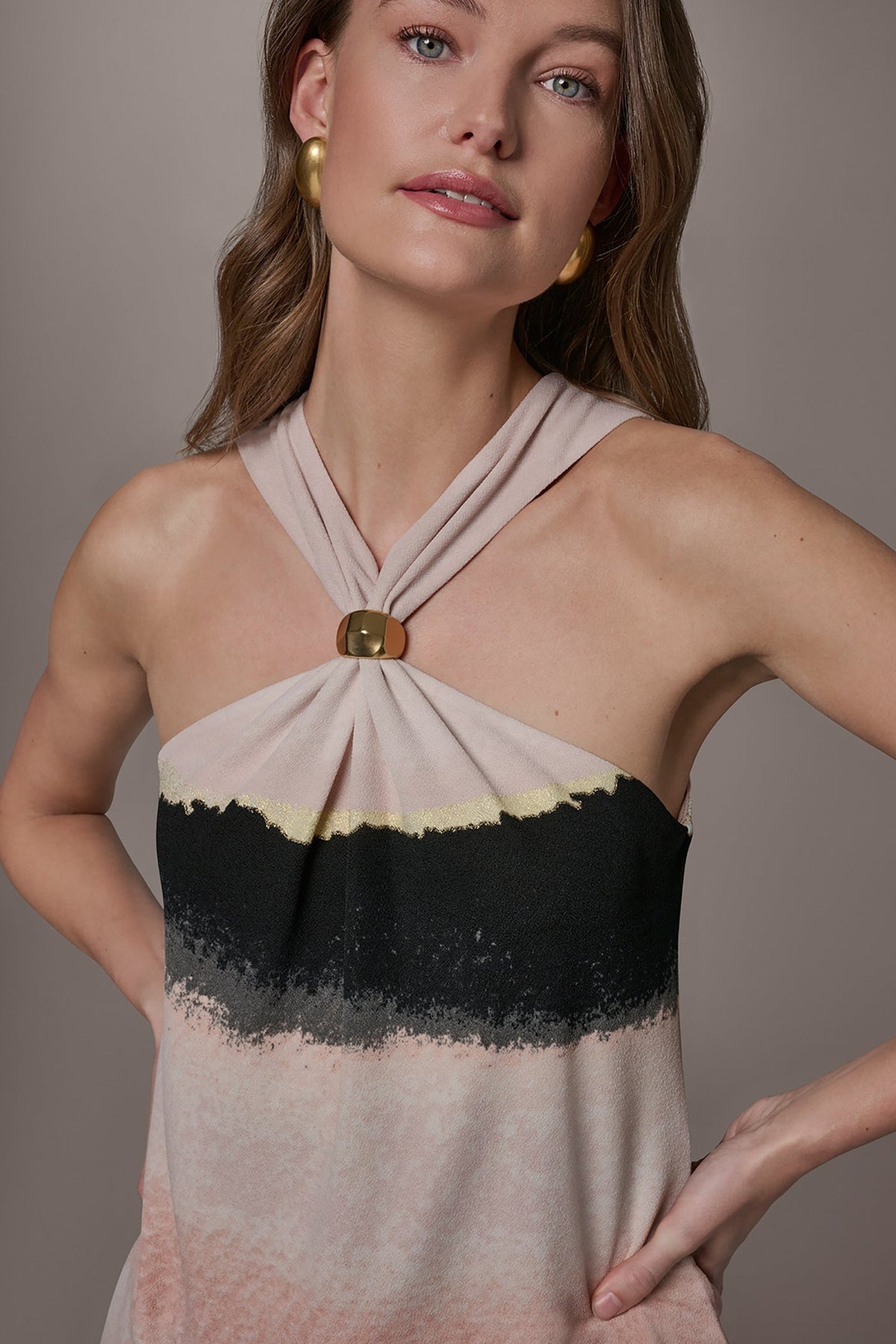 PRINTED HALTER TOP