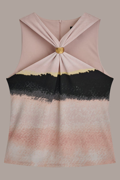 PRINTED HALTER TOP